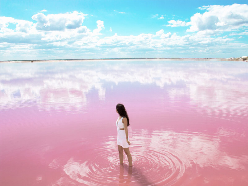 The Pink Lakes in Mexico