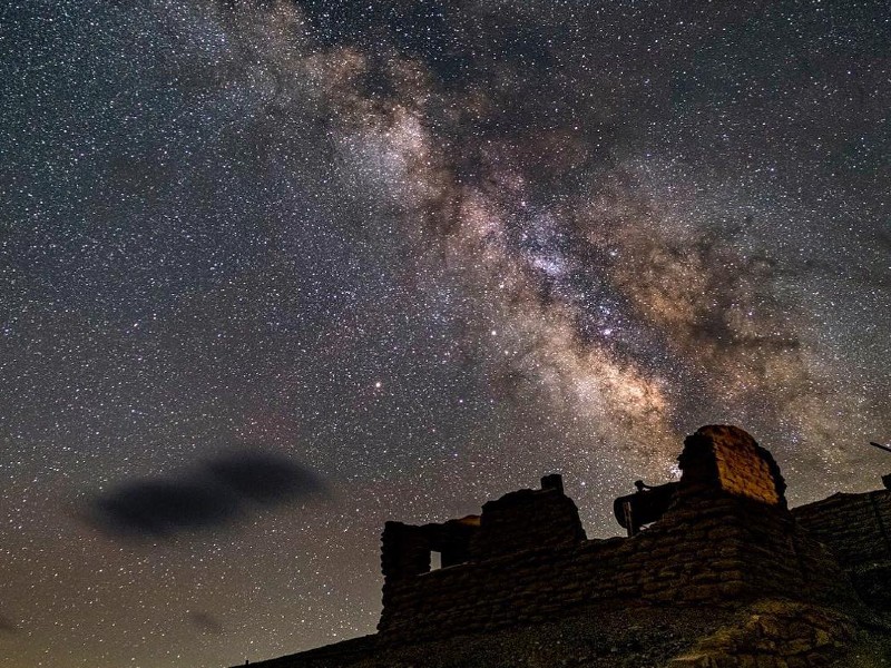 Milkyway over Borax Mill at Death Valley National Park, California